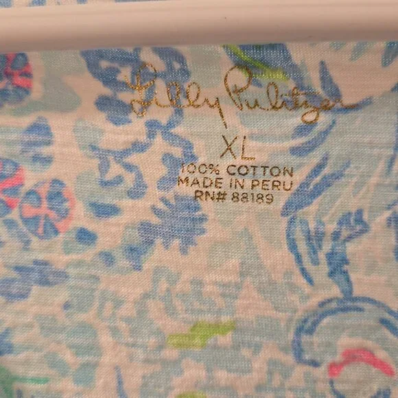 Lilly Pulitzer Etta V-Neck top, EUC, Size XL - Picture 3 of 3